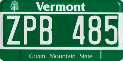 VT license plate ZPB485