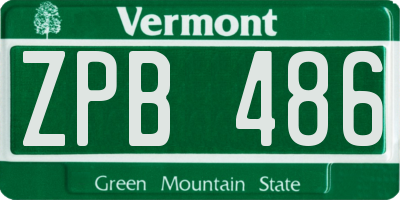 VT license plate ZPB486