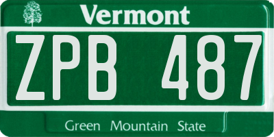 VT license plate ZPB487