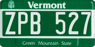VT license plate ZPB527