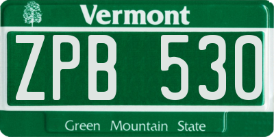 VT license plate ZPB530