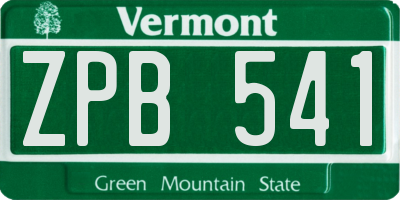 VT license plate ZPB541