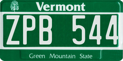 VT license plate ZPB544