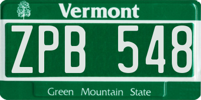 VT license plate ZPB548