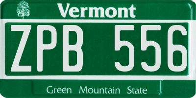VT license plate ZPB556