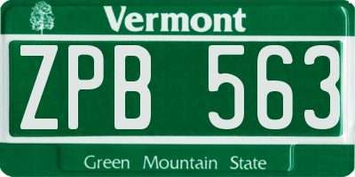 VT license plate ZPB563