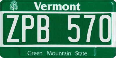 VT license plate ZPB570