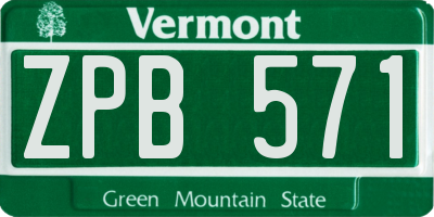 VT license plate ZPB571