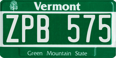 VT license plate ZPB575