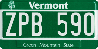 VT license plate ZPB590