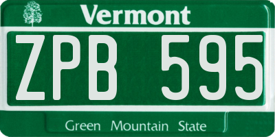 VT license plate ZPB595