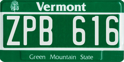 VT license plate ZPB616