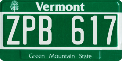 VT license plate ZPB617