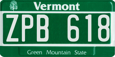 VT license plate ZPB618