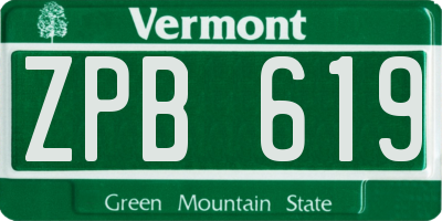 VT license plate ZPB619