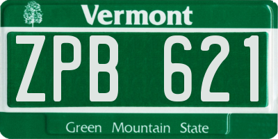 VT license plate ZPB621