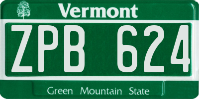 VT license plate ZPB624