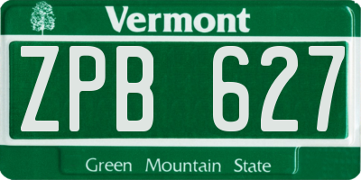 VT license plate ZPB627