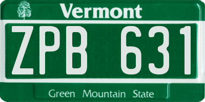 VT license plate ZPB631