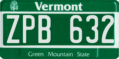 VT license plate ZPB632