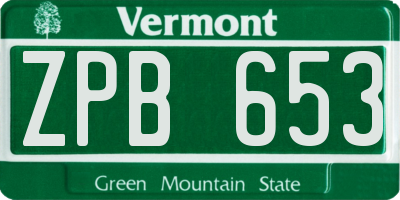 VT license plate ZPB653