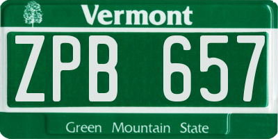 VT license plate ZPB657