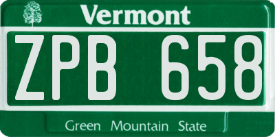 VT license plate ZPB658