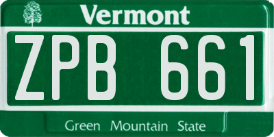 VT license plate ZPB661