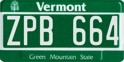 VT license plate ZPB664