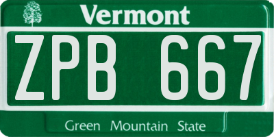 VT license plate ZPB667