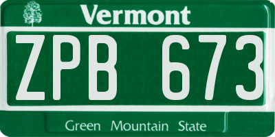 VT license plate ZPB673