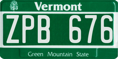 VT license plate ZPB676