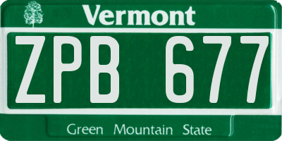 VT license plate ZPB677
