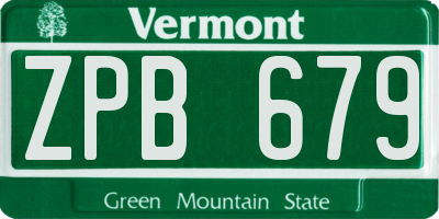 VT license plate ZPB679