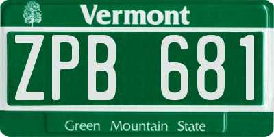 VT license plate ZPB681