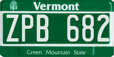 VT license plate ZPB682