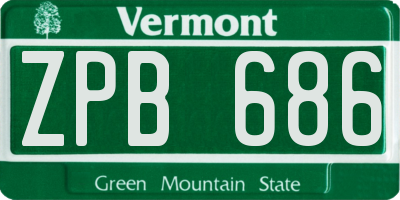 VT license plate ZPB686