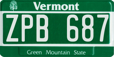 VT license plate ZPB687