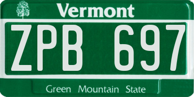 VT license plate ZPB697