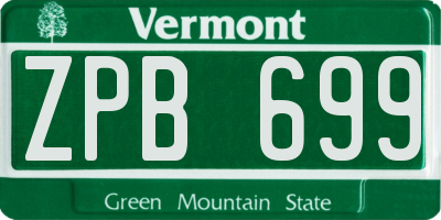 VT license plate ZPB699