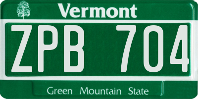VT license plate ZPB704