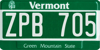 VT license plate ZPB705