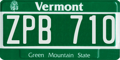 VT license plate ZPB710