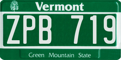 VT license plate ZPB719