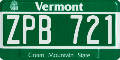VT license plate ZPB721