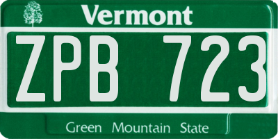 VT license plate ZPB723