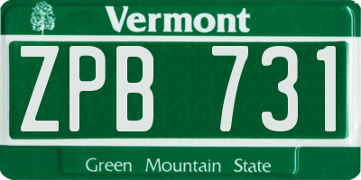 VT license plate ZPB731