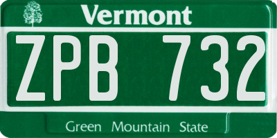VT license plate ZPB732
