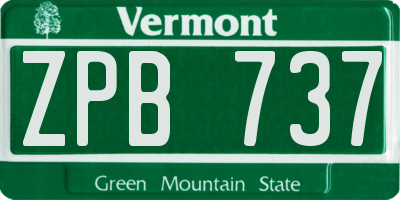VT license plate ZPB737