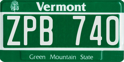 VT license plate ZPB740
